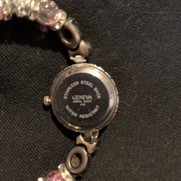 ONE OF A KIND: Black and Pink Beaded Stretch Watch - Picture 5 of 16